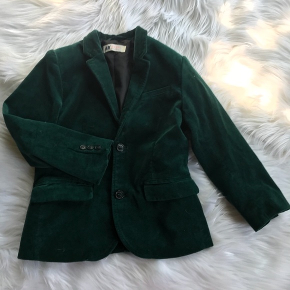 H M Jackets Coats Hm Boys Green Velvet Blazer Poshmark